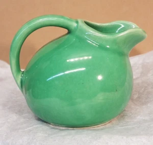 studio art pottery ceramic cream pitcher 3-1/2 inches tall green - Picture 1 of 19