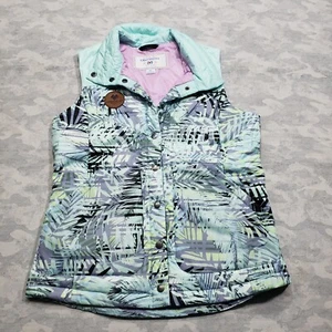 Obermeyer Puffer Down Vest Womens Medium Green Snap Ski Snowboarding - Picture 1 of 11