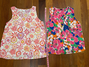 (2) Linen Cotton Sleeveless Floral Shirts J.Jill & Talbots Women Size Large L