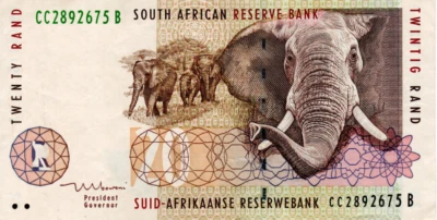 South Africa 20 Rand ND(1999) VF+ Banknote P-124b Prefix CC Mboweni Sig. - Image 1 of 2