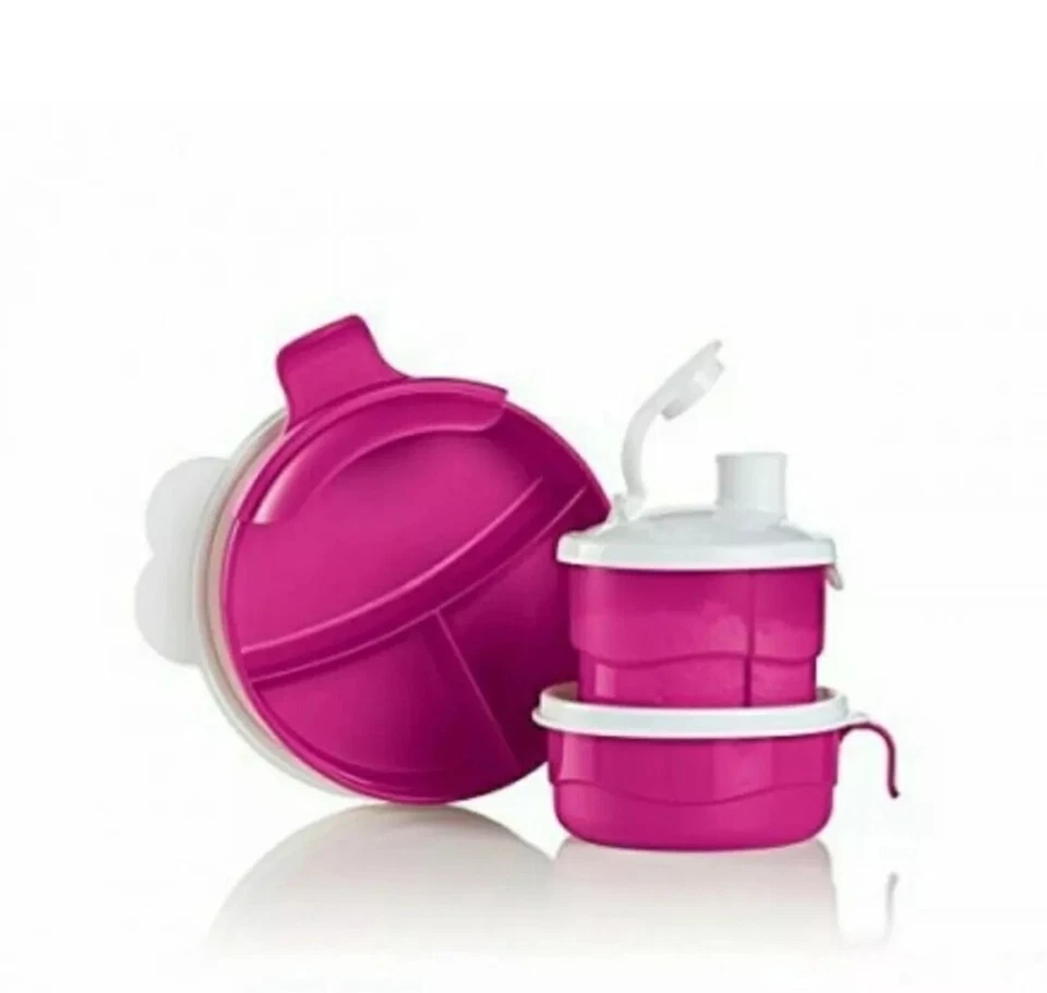 Juego de alimentación Tupperware Baby Stages. 3 Piezas Rosa Caliente ¡Nuevo! Foto 1 de 1