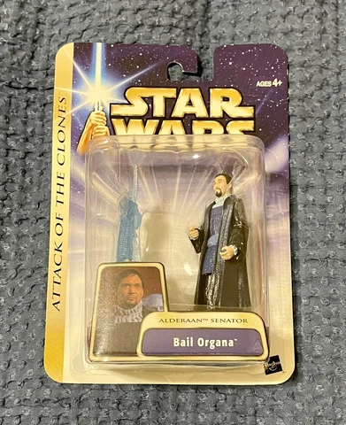Star Wars Attack Of The Clones Bail Organa Action Figure Hasbro 2003 New Sealed Cover