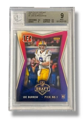 2020 Panini Instant NFL Draft Night Joe Burrow Rookie RC /8156 BGS 9 Low Pop! - Image 1 of 2
