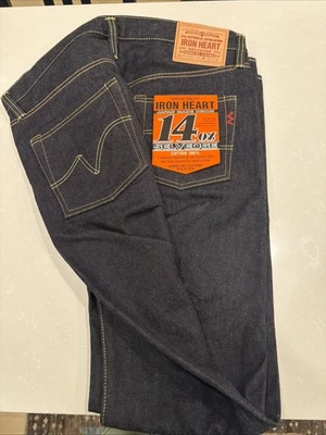 Jeans de mezclilla Iron Heart IH-555S-142 14 oz con ribete - Nuevos con etiquetas - W 35 L 36 Foto 1 de 4