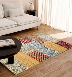 Lightnpro Natural Jute Braided Rug - 48x72 Inch Multi-Color Handwoven Reversi... - Picture 1 of 9