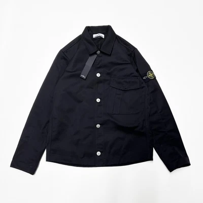100% AUTHENTIC STONE ISLAND SIZE M MEDIUM MENS OVERSHIRT BLACK GARBADINE SHIRT - Image 1 of 4