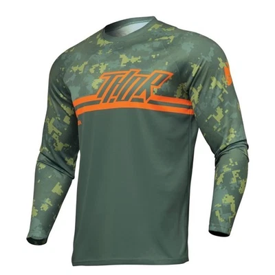 Thor Sector Jersey for Motocross Offroad - Digi Green/Camo Adult Size Large - Image 1 of 3