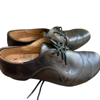 Taos Jive2 Leather Oxford Shoes Womens 7 Metallic Bronze Brown Lace Up Heeled - Image 1 of 4