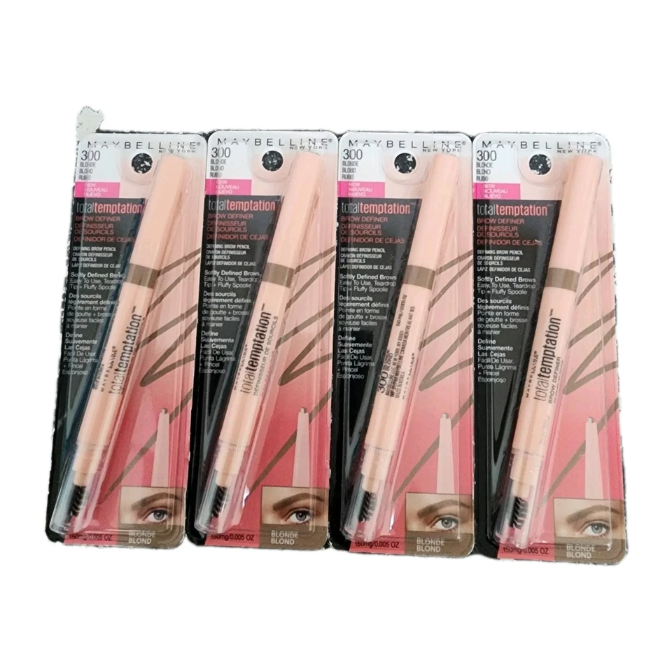 Lot of 4 Maybelline Total Temptation Brow Definer in Blonde #300 0.005 oz. - Image 1 of 4