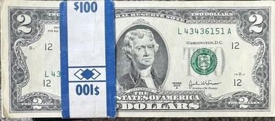 Lot of 50 Notes $2 Consecutive Serial Number - Image 1 of 4