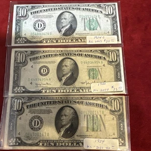 1934 And 1950 $10.00 Bills / Notes Cleveland - Picture 1 of 22