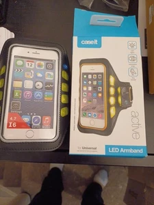 iPhone 6/6S LED Flashing Light Sports Gym Armband Running Case Jogging Cover - Zdjęcie 1 z 2
