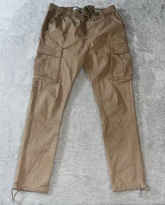 Pantalones cargo PacSun medianos ecológicos elásticos caqui ajustados esenciales para hombre Foto 1 de 3