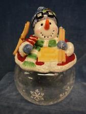 Snowman Cookie Jar Snow Skis & Poles Christmas Main Ingredients with box