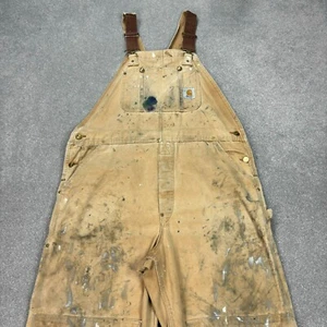 Carhartt Latzhose Erwachsene 40x30 hellbraun Latzhose Bib Double Knee Canvas Duck Herren - Bild 1 von 13