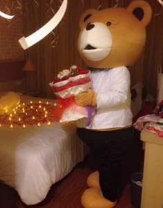Teddy Bear of TED Adult Size Halloween Cartoon Mascot Costume Fancy Dress - Picture 1 of 4