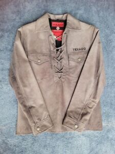 TEXACO Nubuck Leather Mexican Western Gray Medium Size Unused