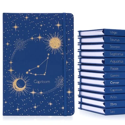 A5 Zodiac Sign Lined Notebook Ruled Notepad Notes Journal Premium Book Hardback - Image 1 of 4