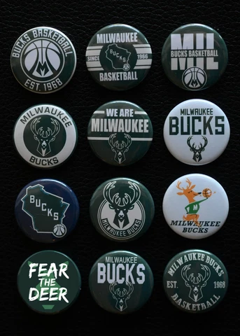 Milwaukee Bucks  - 1 1/2" Inch Magnet Set (Set of 12) Cover