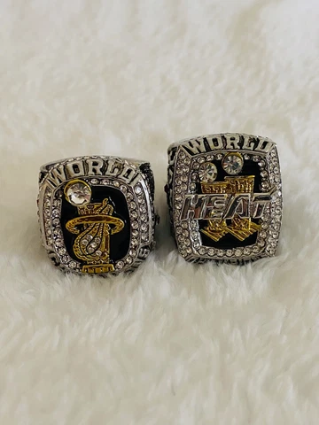 2 PCS Miami Heat Championship Complete Ring Set, ๐บ๐ธ SHIP Back To Back Cover