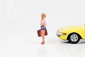 1:18 Figura Mia Blond con pantalones cortos vacaciones maleta figuras diorama americano
