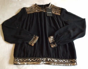 THE KOOPLES - Women’s Black Top / Blouse Size EUR 2 * Brand New With Tag * - Picture 1 of 9