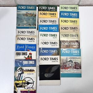 Vintage FORD TIMES Magazine Lot of 22 Magazines Mostly Mid 1950s Articles Photos