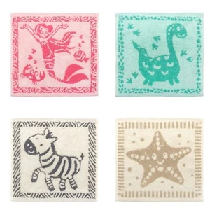4PK FACE CHILDS KIDS CLOTH 100% EGYPTIAN COTTON FACE WASH CLOTH FLANNELS - Picture 1 of 5