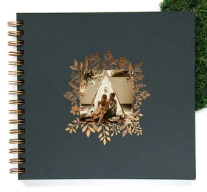 Scrapbook Album Black, Rustic Wedding Guestbook, First Anniversary Photo Albu... - Picture 1 of 8