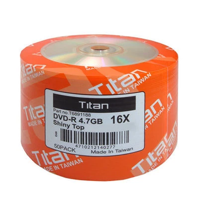 300 Titan Brand 16X Shiny Top DVD-R Blank Disc 4,7GB [FREE EXPEDITED SHIPPING] - Image 1 of 2