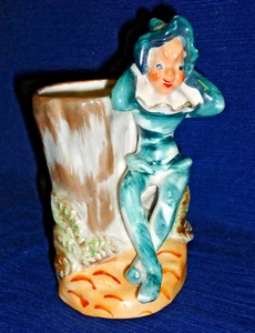Vaso ELFO PIXIE VERDE statuina vintage 5,5" made in Japan...Natale - Foto 1 di 4