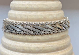 Avanti Riccio Chevron Link .925 Vintage Bracelet 7 1/4"  Made in Mexico - Picture 1 of 9