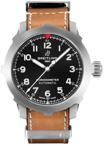 Breitling Navitimer Black Dial Leather Strap Steel Automatic Men's Watch AB2040 - Picture 1 of 6