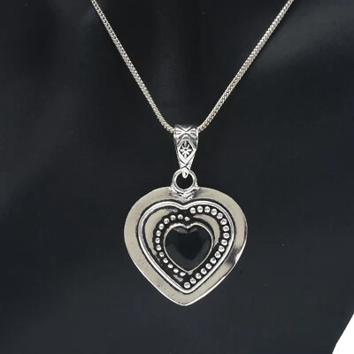 Colgante Hecho A Mano De Plata De Ley 925 Con Piedra Preciosa De Ónix Negro 1.8" - Imagen 1 de 4