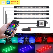 4PCS Auto LED Streifen Dekorative Lampen Flexible RGB Telefon APP Remote Control