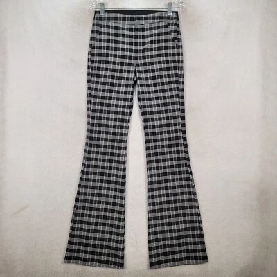 Сахарный дождь черный чек эластичной высоты гранж панк расклешенный женские брюки размер M - Изображение 1 из 4