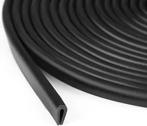 Rubber U Channel Edge Trim, Door Edge Seal Strip Fits Edge up to 1/16 Inch 20Ft - Picture 1 of 12