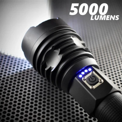 Angelfire 5000 Lumens Military Grade Flashlight - Rechargeable 26650 Batteries - Image 1 of 4