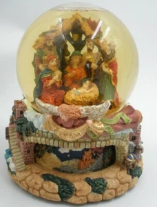 Musical Water/Snow Globe Revolving Base Nativity Scene Music Box Wise Men  - Picture 1 of 6