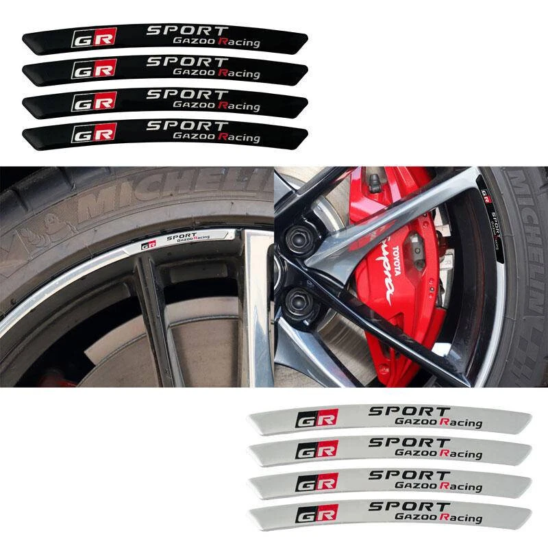 NEW 4pcs GR Sport Wheels Rims BADGE EMBLEM STICKER DECAL - Image 1 of 4