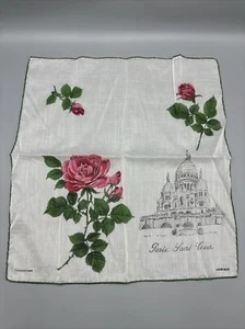 Vintage Kreier Taschentuch Paris Lacre Coeur 13”x12” - Bild 1 von 10