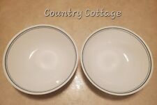 Corelle Country Cottage 8 1/2" Serving Bowls Green Blue Stripes set of 2