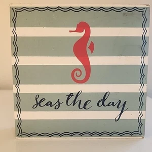 Seas the Day Small Framed Coastal Sign - Picture 1 of 17