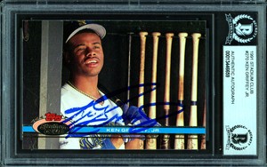 Ken Griffey Jr. Autographed 1991 Stadium Club Card Mariners Beckett #13446659