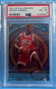 Dennis Rodman 1997-98 Fleer Skybox Metal Universe #107 PSA 8 NM-MT Chicago Bul - Picture 1 of 1