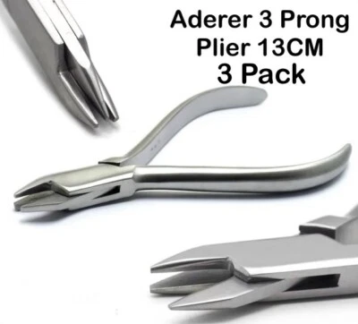 Instrumentos de dobra de fio ortodôntico de três pinos alicate dental 3x - Imagem 1 de 3