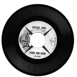 Jewel And Eddie (Cochran) Sixteen Tons Silver 45  1960 - Picture 1 of 2