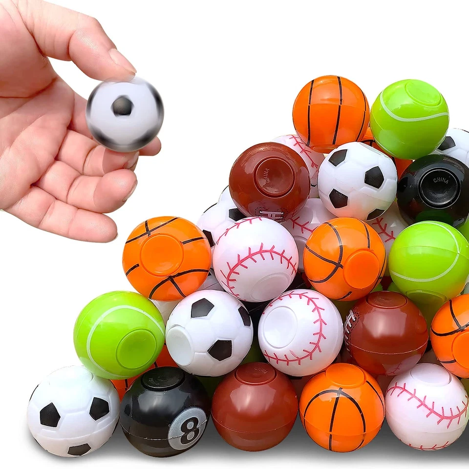 32 Pack Sports Balls Fidget Spinners for Kids, Party Favors  Classroom Prizes - Image 1 of 4