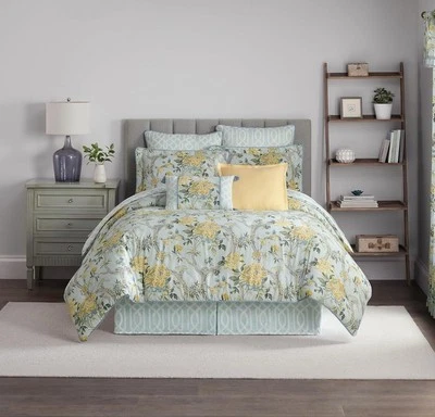 4-Pc Waverly Mudan Blue Bird King Comforter Set | Floral French Country Charm - Image 1 of 4