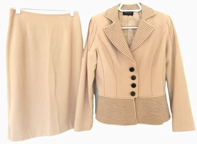 Mark Zunino пеплум стиль на заказ юбка костюм комплект, с подкладкой-0, бежевый - Изображение 1 из 4